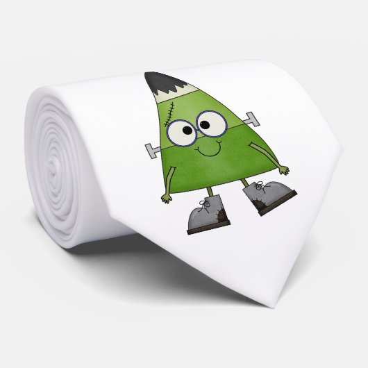 Candy Corn Frankenstein Halloween Stropdas (Opgerold)