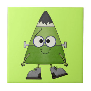 Candy Corn Frankenstein Halloween Tegeltje