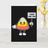 Candy Corn Funny I Hate You Too Team Candycorn  Kaart (Gele Bloem)