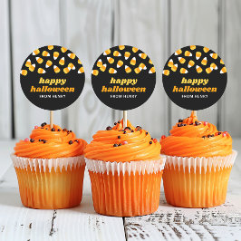 Candy Corn Gelukkig Halloween Feest Favor Ronde Sticker