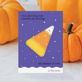Candy Corn Gelukkig Herfst Vakantiekaart Feestdagenkaart