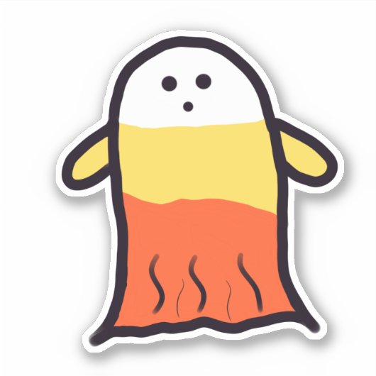 Candy Corn Ghost Sticker (Voorkant)