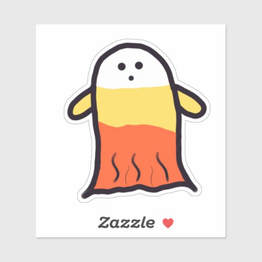Candy Corn Ghost Sticker (Vel)