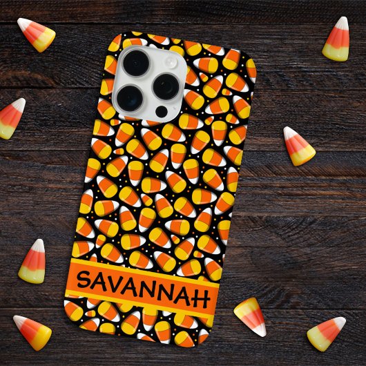Candy Corn Halloween Aangepaste Naam Case-Mate iPhone Case