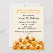 Candy Corn Halloween Birthday Party Kaart (Voorkant)