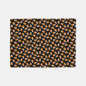 Candy Corn Halloween Black en Sinaasappel Fleece Deken (Voorkant (Horizontaal))