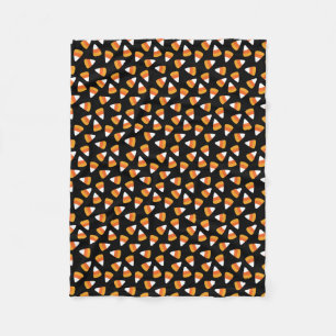 Candy Corn Halloween Black en Sinaasappel Fleece Deken