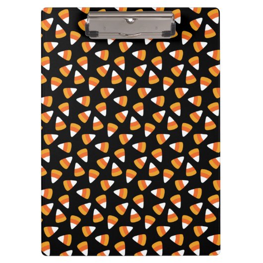 Candy Corn Halloween Black en Sinaasappel Klembord (Voorkant)