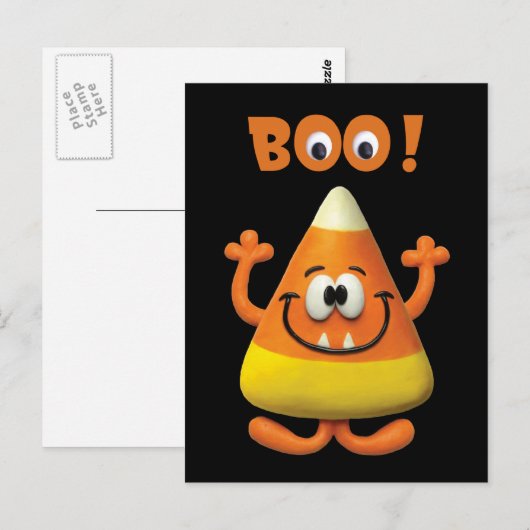 Candy Corn Halloween Boo Party Briefkaart (Voorkant / Achterkant)
