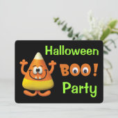 Candy Corn Halloween Boo Party Kaart (Staand voorkant)