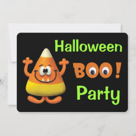 Candy Corn Halloween Boo Party Kaart