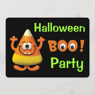 Candy Corn Halloween Boo Party Kaart