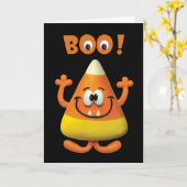 Candy Corn Halloween Boo Party Kaart (Gele Bloem)