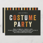 Candy Corn Halloween Costume Party Invitation Kaart (Voorkant / Achterkant)