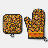 Candy Corn Halloween Custom Ovenwant & Pannenlap Set (Voorkant)