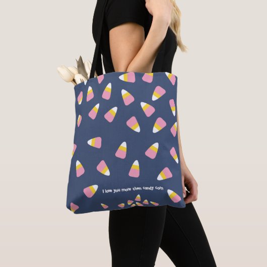 Candy corn Halloween Herfst Sweets Custom Toevoege Tote Bag (Dichtbij)