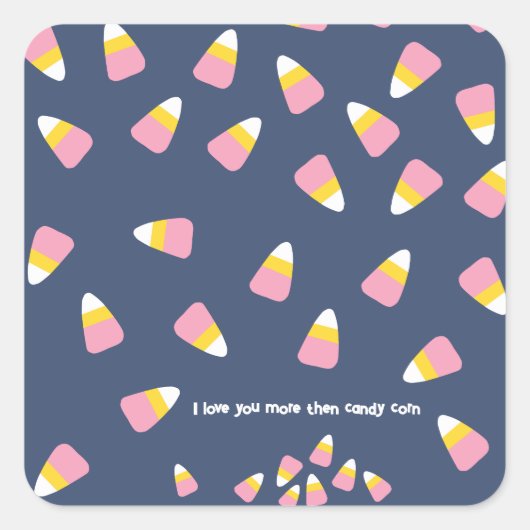 Candy corn Halloween Herfst Sweets Custom Toevoege Vierkante Sticker (Voorkant)