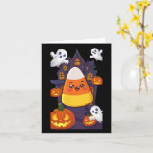 Candy Corn Halloween kostuum Kaart (Gele Bloem)