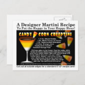 Candy Corn Halloween Martini Recept Briefkaart (Voorkant / Achterkant)