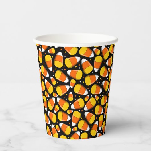 Candy Corn Halloween Papieren Bekers (Achterkant)