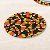 Candy Corn Halloween Ronde Kartonnen Onderzetter (Gebogen)