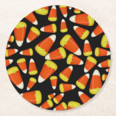 Candy Corn Halloween Ronde Kartonnen Onderzetter (Voorkant)