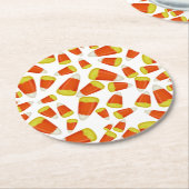 Candy Corn Halloween Ronde Kartonnen Onderzetter (Gebogen)