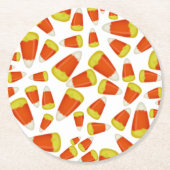 Candy Corn Halloween Ronde Kartonnen Onderzetter (Voorkant)