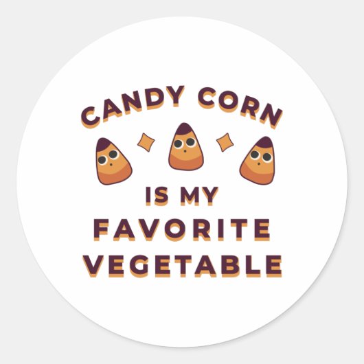 Candy Corn Halloween Ronde Sticker (Voorkant)