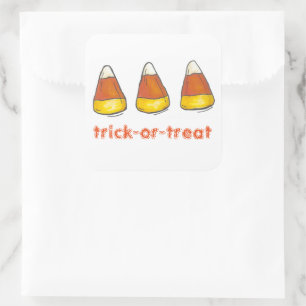 Candy Corn Halloween Trick-or-Treat Snoepjes Vierkante Sticker