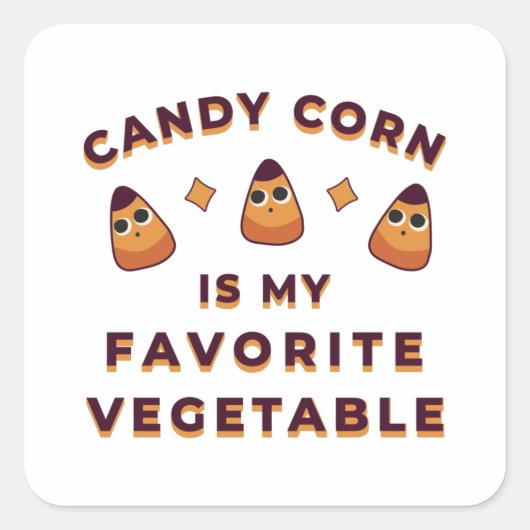 Candy Corn Halloween Vierkante Sticker (Voorkant)