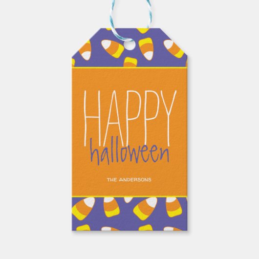 Candy Corn Happy Halloween Cadeaulabel (Voorkant)