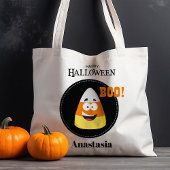 Candy Corn Happy Halloween gepersonaliseerd Tote Bag