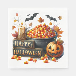 Candy Corn Happy Halloween Papier servet