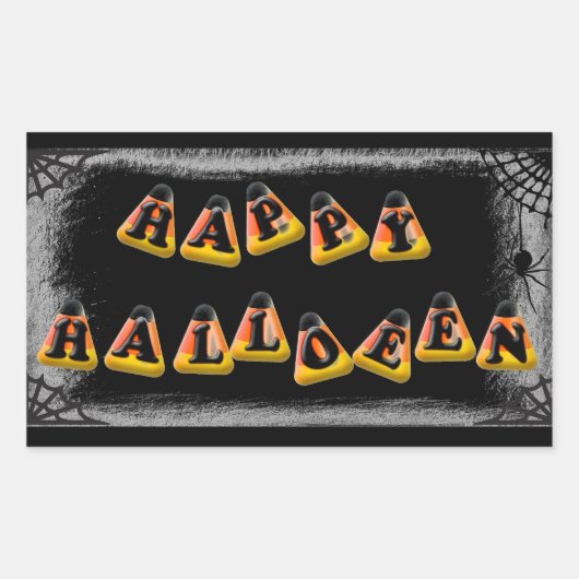 Candy Corn Happy Halloween Rechthoekige Sticker (Voorkant)