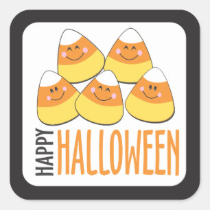 Candy Corn Happy Halloween Vierkante Sticker