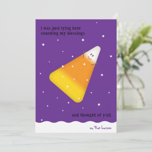 Candy Corn Happy Herfst Holiday Kaart (Staand voorkant)