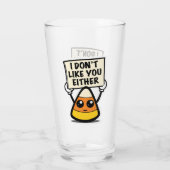 Candy Corn "Ik vind je ook niet leuk" Glas (Achterkant)
