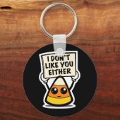 Candy Corn "Ik vind je ook niet leuk" Sleutelhanger (Achterkant)