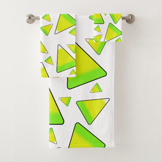 Candy Corn in Green & Yellow Bad Handdoek (Insitu)