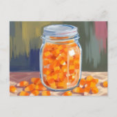 Candy Corn Jar | Fijne Halloween Feestdagenkaart (Voorkant)