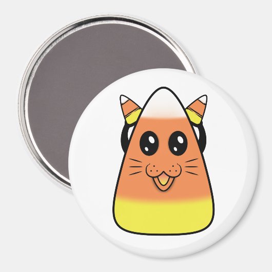 Candy Corn Kat Magnet (Voorkant / Achterkant)