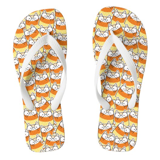Candy Corn Kat Patroon Teenslippers (Voetbed)