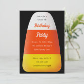 Candy Corn Kinder Halloween Birthday Party Kaart (Staand voorkant)