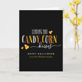 Candy Corn Kisses Halloween Holiday Kaart (Gele Bloem)