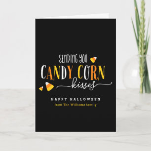 Candy Corn Kisses Halloween Holiday Kaart