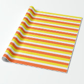 Candy Corn Kleuren Gestreept Halloween Wrapping Pa Cadeaupapier (Uitgerold)