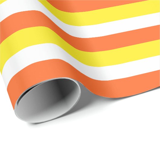 Candy Corn Kleuren Gestreept Halloween Wrapping Pa Cadeaupapier (Rol Hoek)