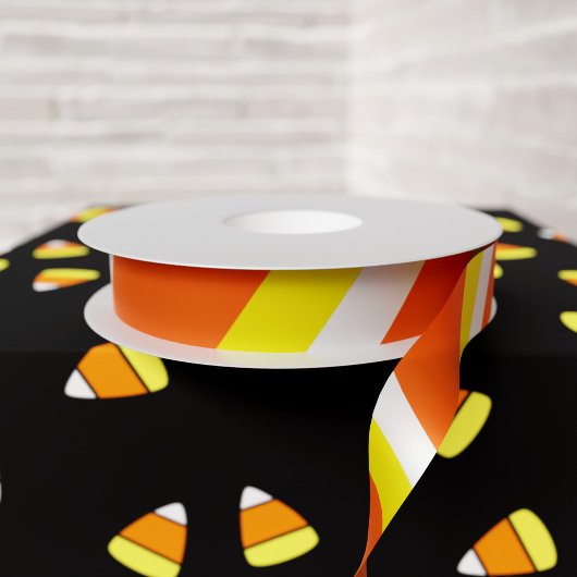 Candy Corn Kleuren Strepen Halloween Party Satijnen Lint