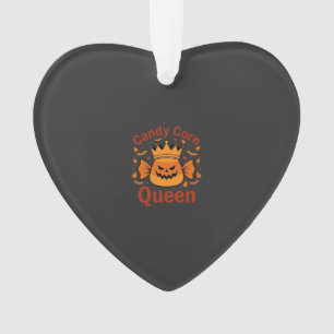 Candy Corn Koningin Halloween Kroon Vleermuizen_1 Ornament
